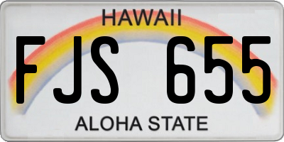 HI license plate FJS655