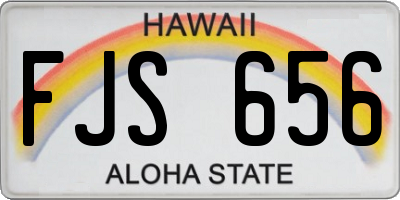 HI license plate FJS656