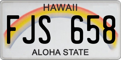 HI license plate FJS658