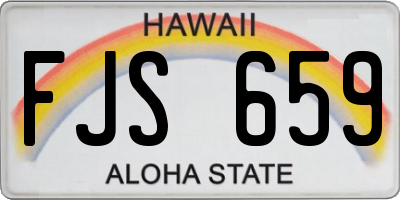 HI license plate FJS659