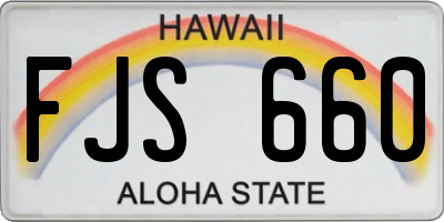 HI license plate FJS660
