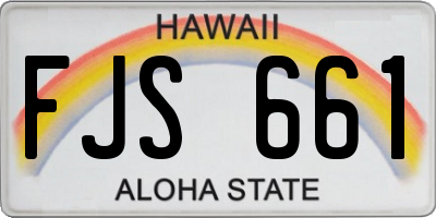HI license plate FJS661