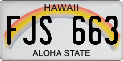 HI license plate FJS663