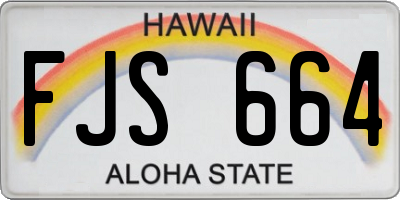 HI license plate FJS664