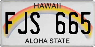 HI license plate FJS665