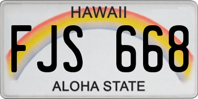 HI license plate FJS668