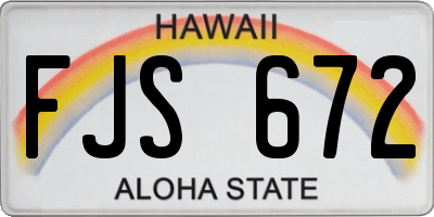 HI license plate FJS672