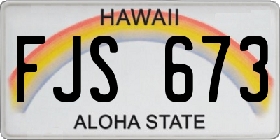 HI license plate FJS673