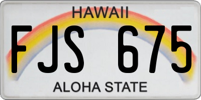 HI license plate FJS675