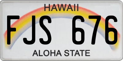 HI license plate FJS676