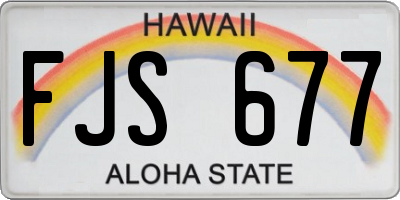 HI license plate FJS677