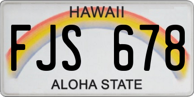 HI license plate FJS678