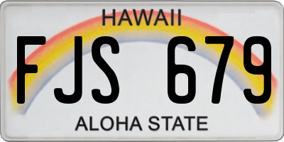 HI license plate FJS679