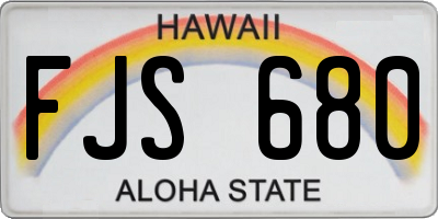 HI license plate FJS680