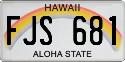 HI license plate FJS681