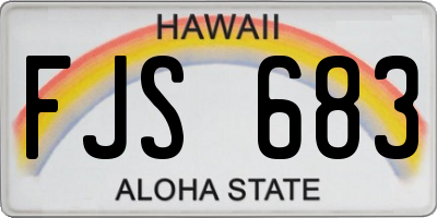 HI license plate FJS683
