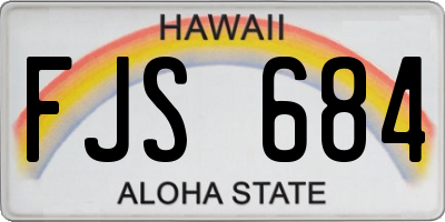 HI license plate FJS684