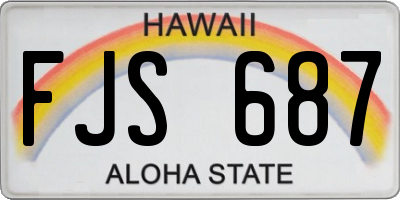 HI license plate FJS687