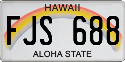 HI license plate FJS688