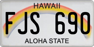 HI license plate FJS690