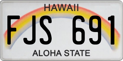 HI license plate FJS691