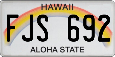 HI license plate FJS692