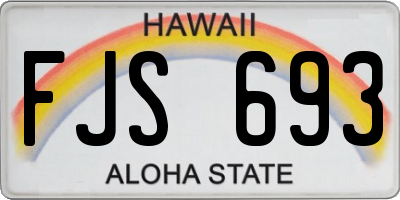HI license plate FJS693