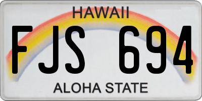 HI license plate FJS694