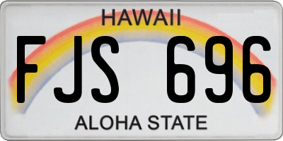 HI license plate FJS696