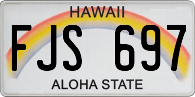 HI license plate FJS697