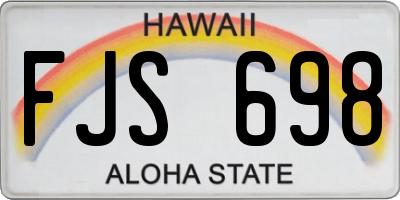 HI license plate FJS698