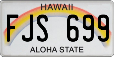 HI license plate FJS699