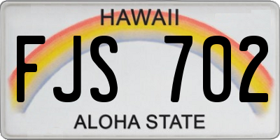 HI license plate FJS702