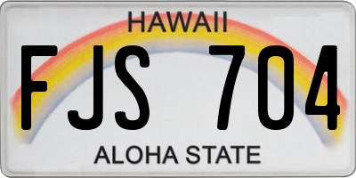 HI license plate FJS704