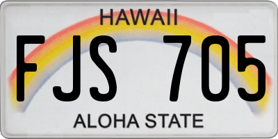 HI license plate FJS705