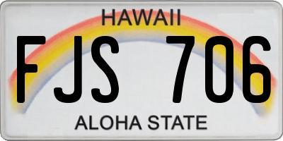 HI license plate FJS706
