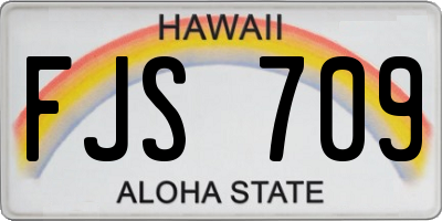 HI license plate FJS709