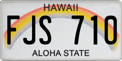 HI license plate FJS710