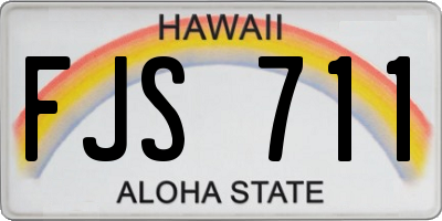 HI license plate FJS711