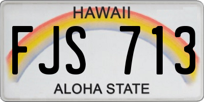HI license plate FJS713