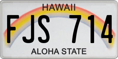 HI license plate FJS714