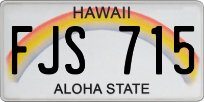 HI license plate FJS715