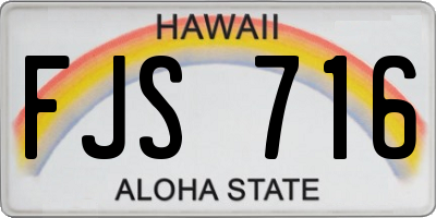HI license plate FJS716