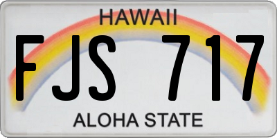 HI license plate FJS717