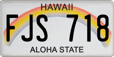 HI license plate FJS718