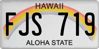 HI license plate FJS719