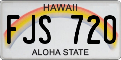 HI license plate FJS720