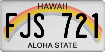 HI license plate FJS721