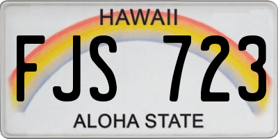 HI license plate FJS723