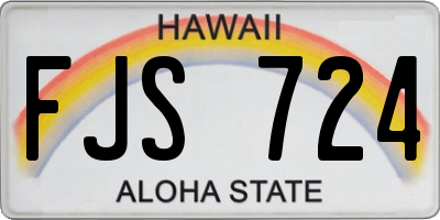 HI license plate FJS724
